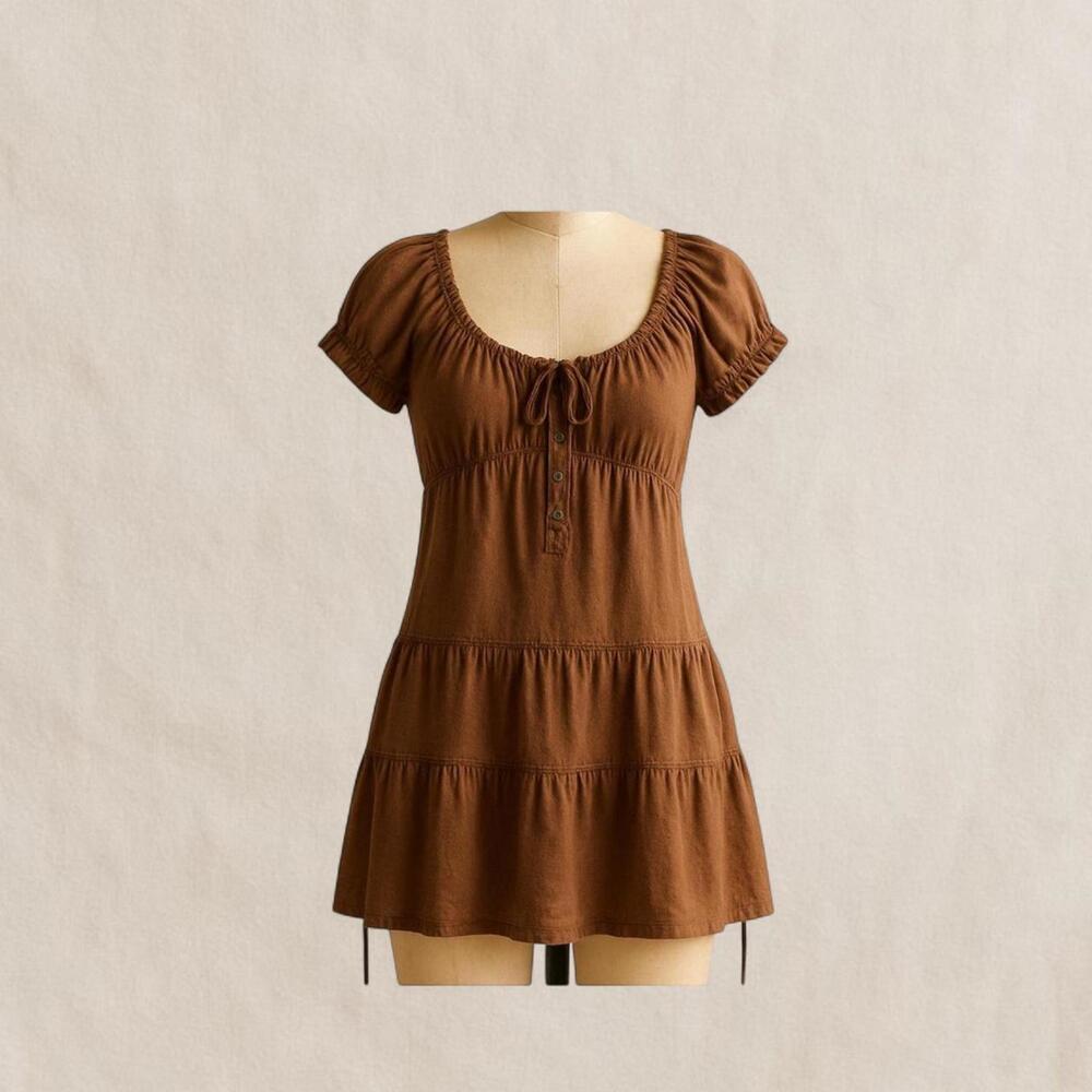 burgundy ruffle dress with tie waist #boho #fairy